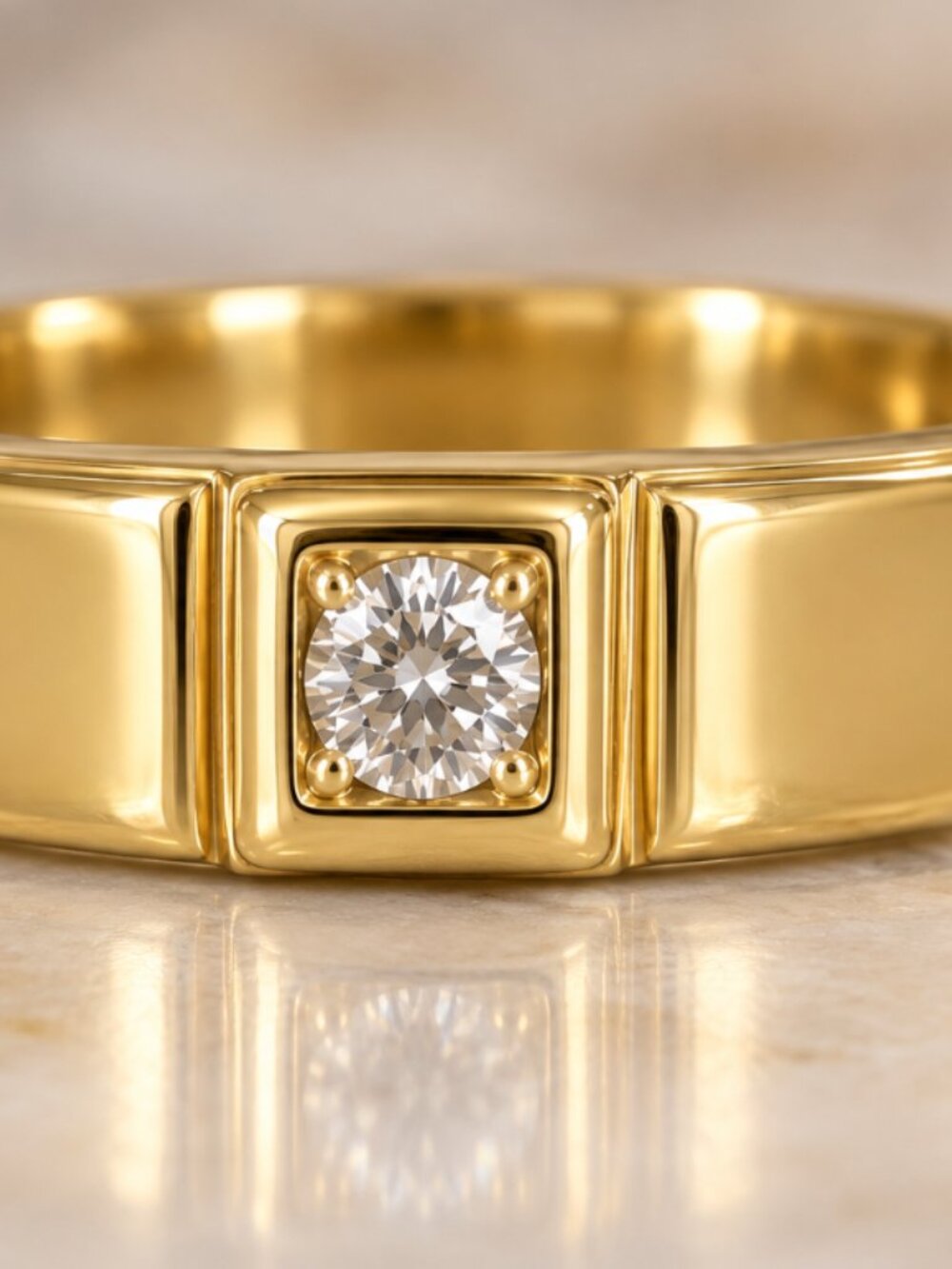 NEW HIGH END Gold Plated Faux Diamond Solitaire Ring Size 10 {#12} Wedding